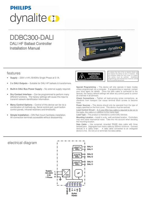 PHILIPS DYNALITE INSTALLATION MANUAL Pdf .